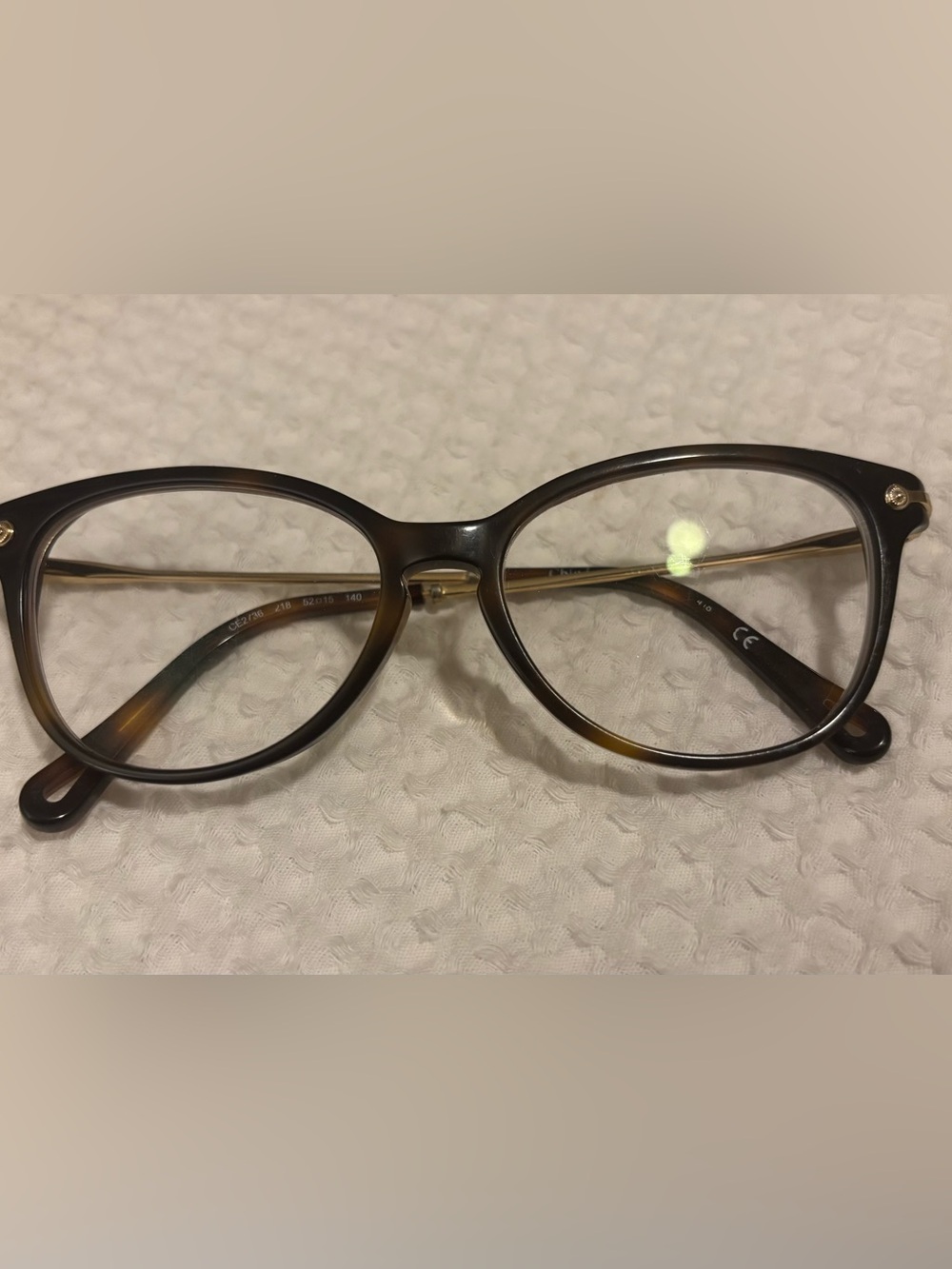 Chloe Tortoiseshell Round Women’s Glasses with Gold Temples